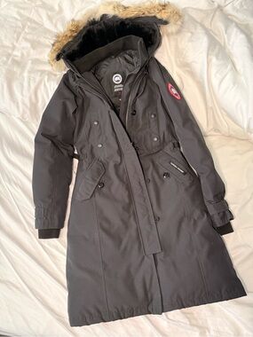 Canada Goose Black Long Down Parka with Fur-Trim Hood
